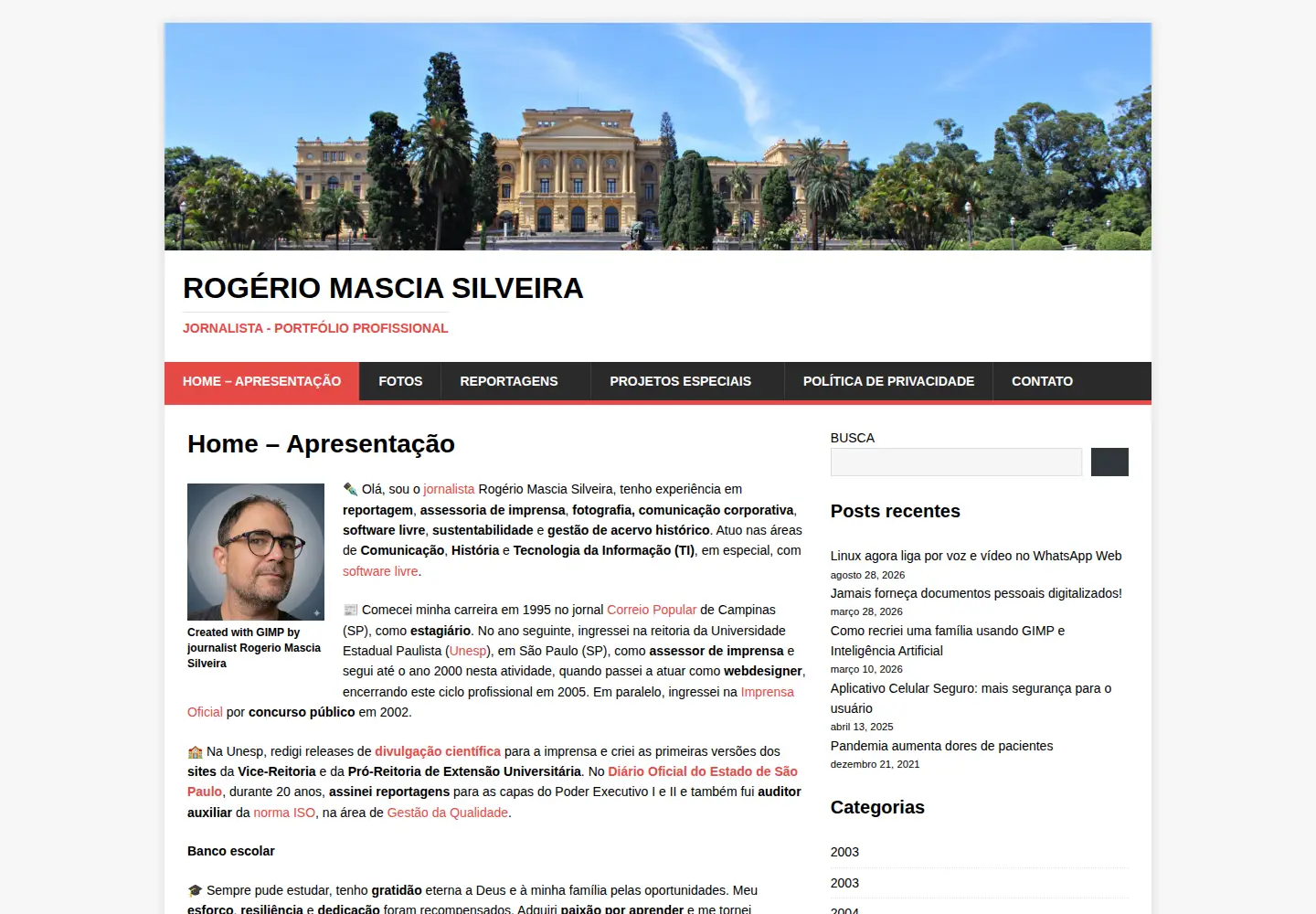 Screenshot of rogeriosilveira.jor.br