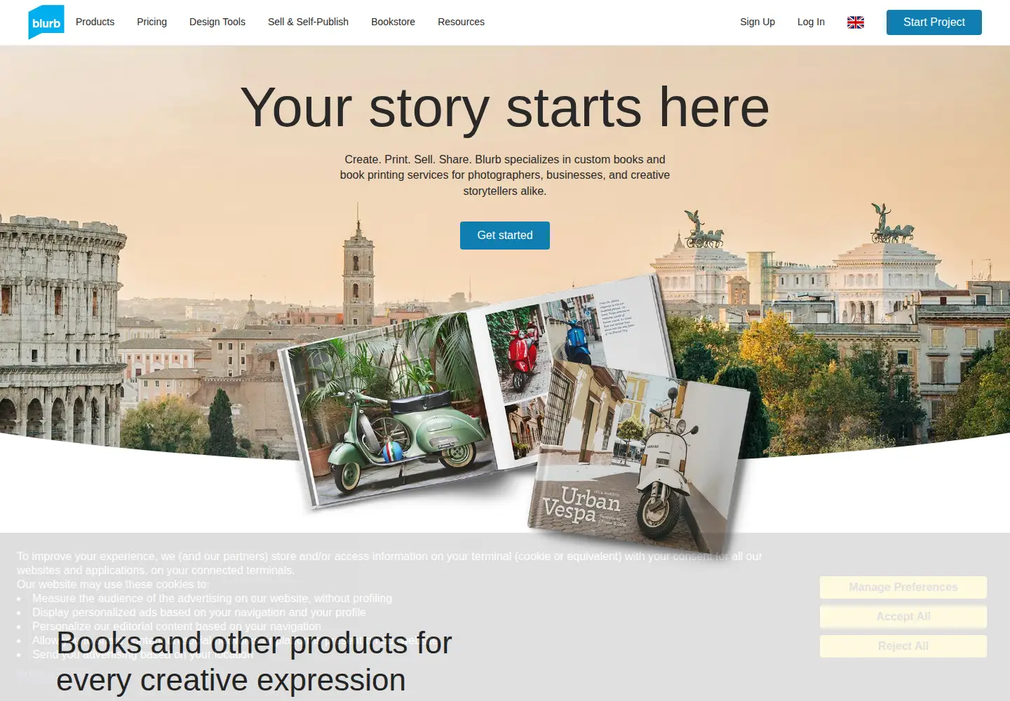 Screenshot of blurb.co.uk