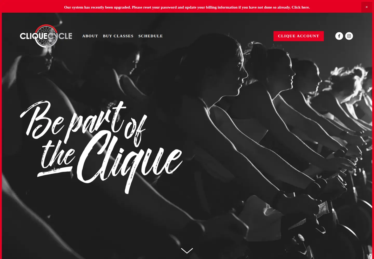 Captured homepage of cliquecycle.com in the current scan