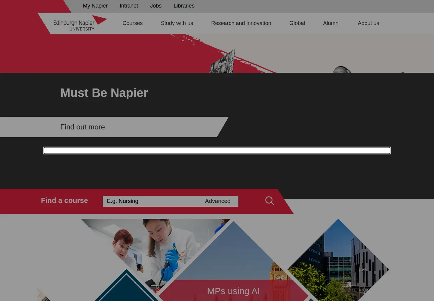 Screenshot of napier.ac.uk