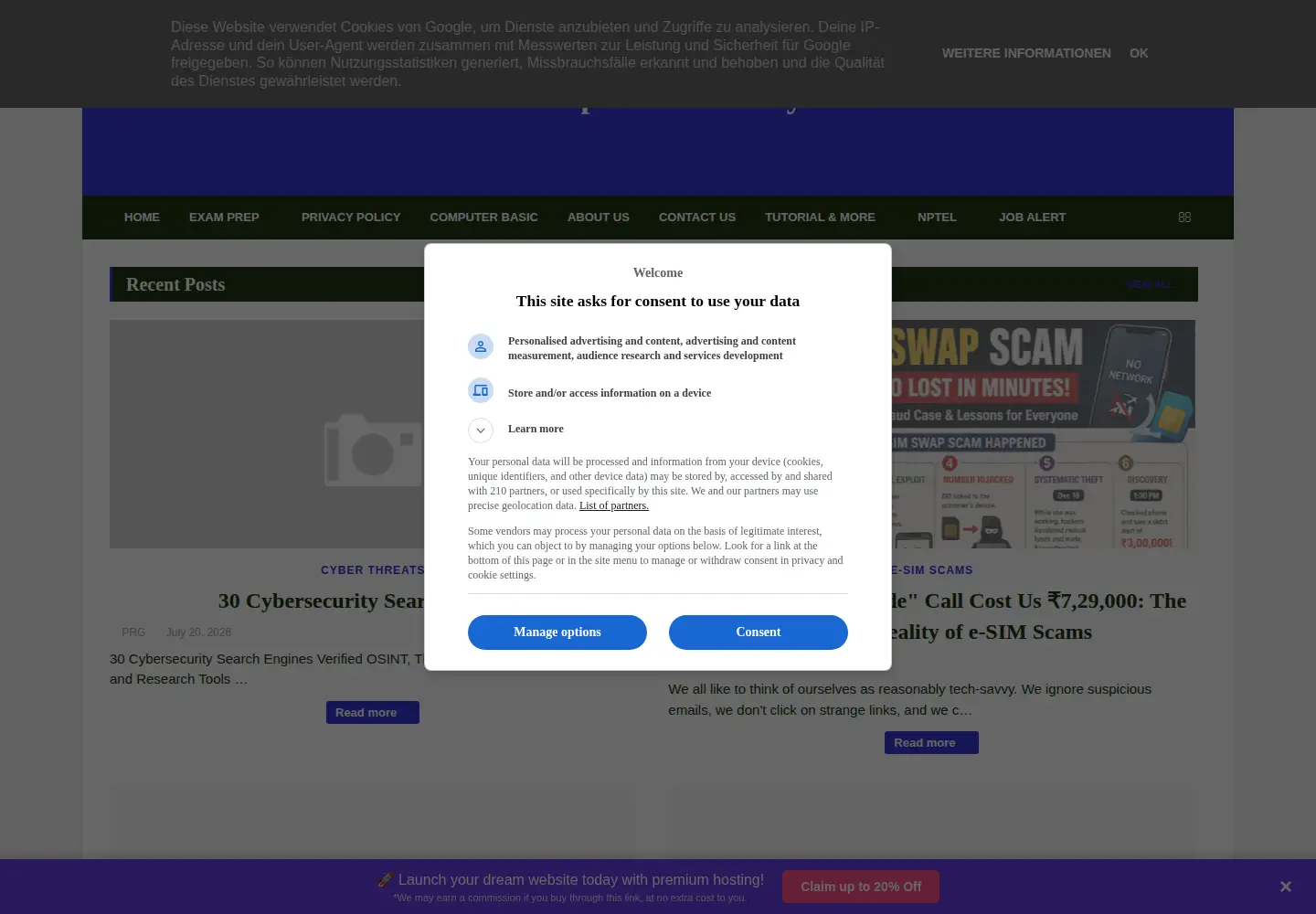 Captured homepage of computerbitsdaily.com in the current scan