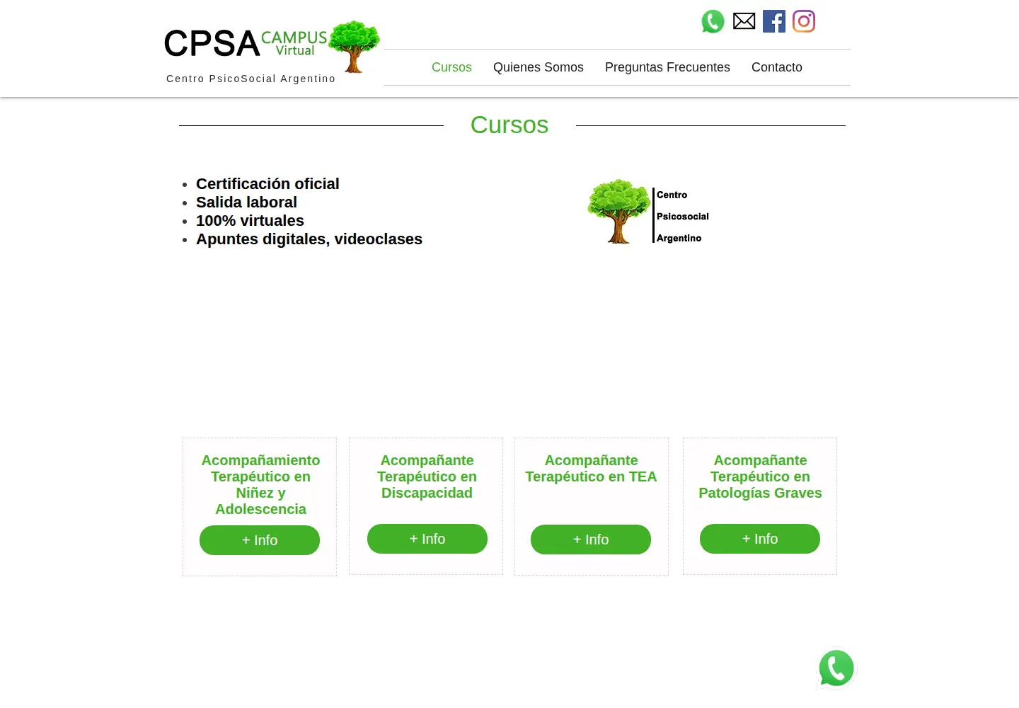 Captured homepage of cpsacampus.com in the current scan