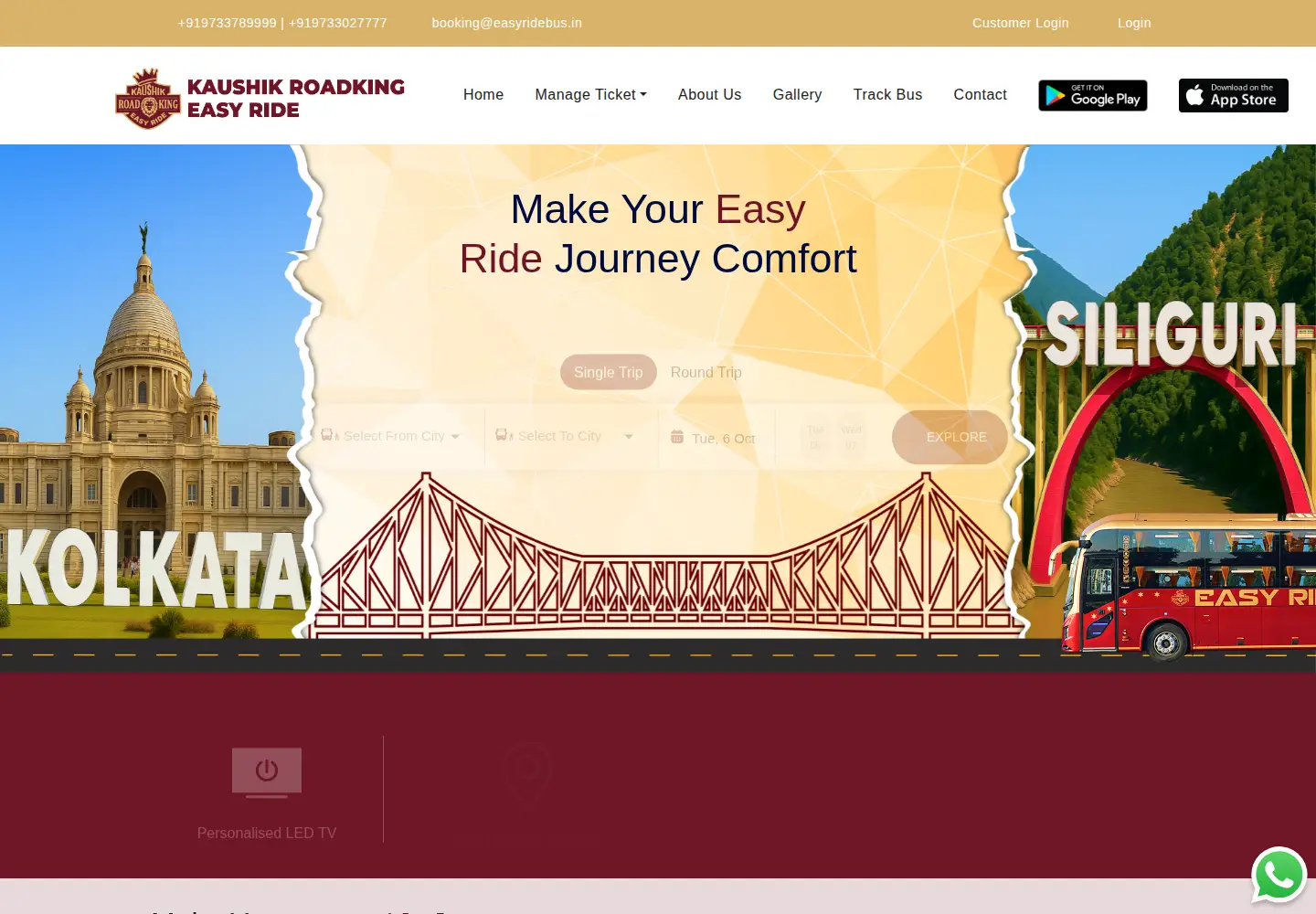 Screenshot of easyridebusbooking.com