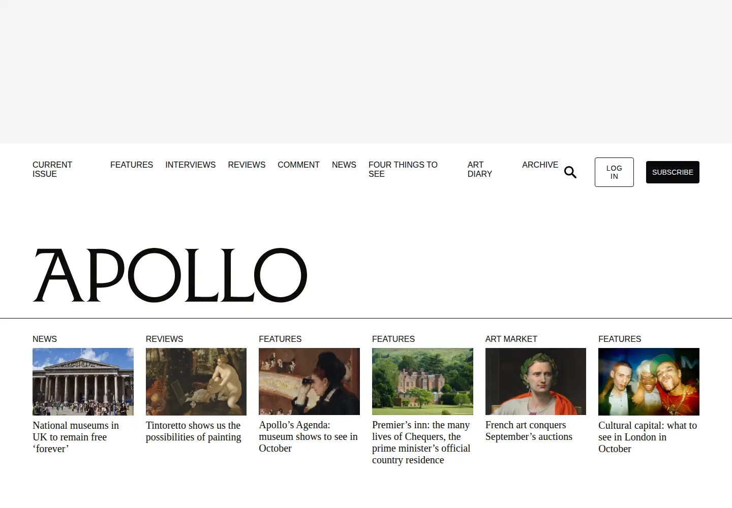 Screenshot of apollo-magazine.com