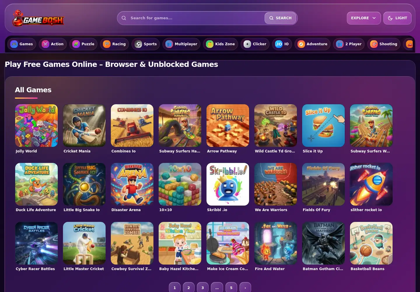 Screenshot of gamebosh.com