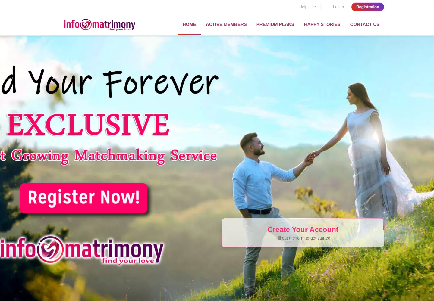 Captured homepage of infomatrimony.com in the current scan