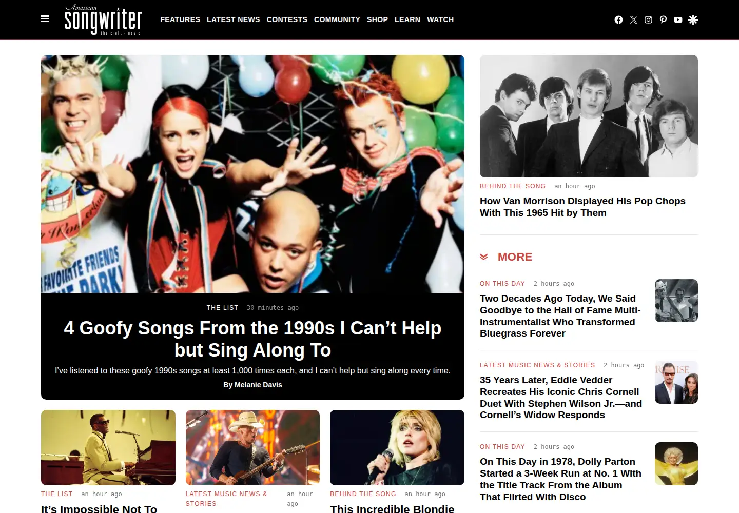 Screenshot of americansongwriter.com