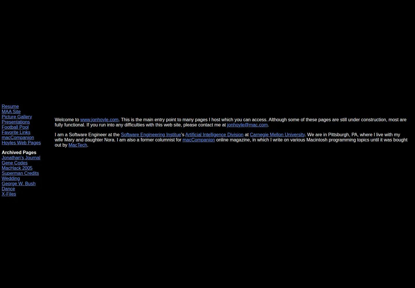 Screenshot of jonhoyle.com