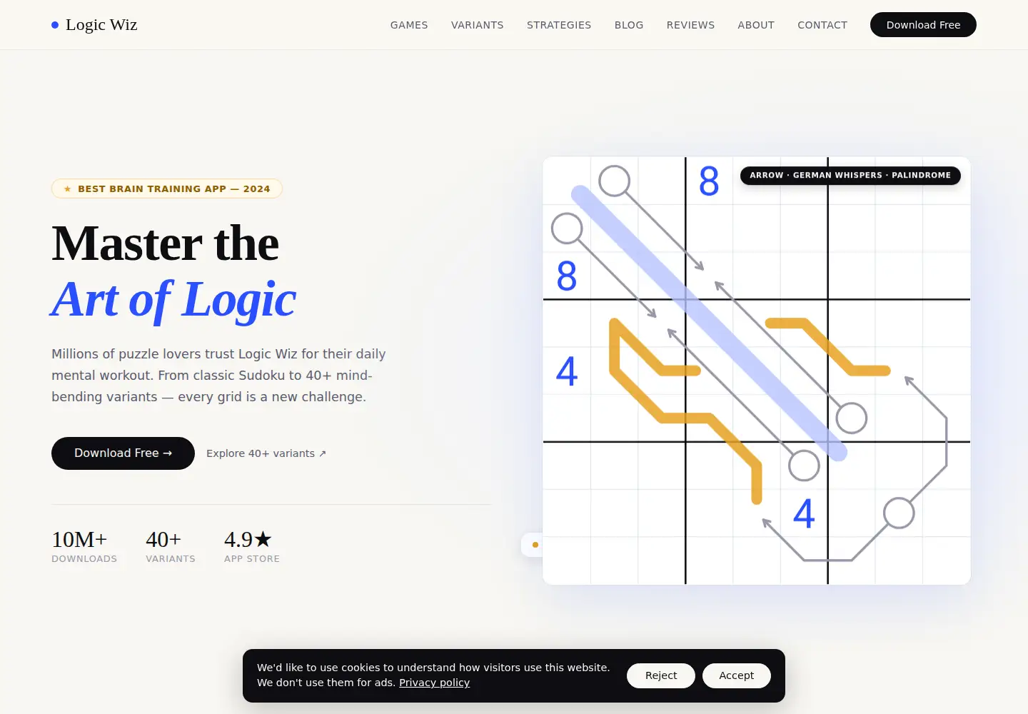 Screenshot of logic-wiz.com