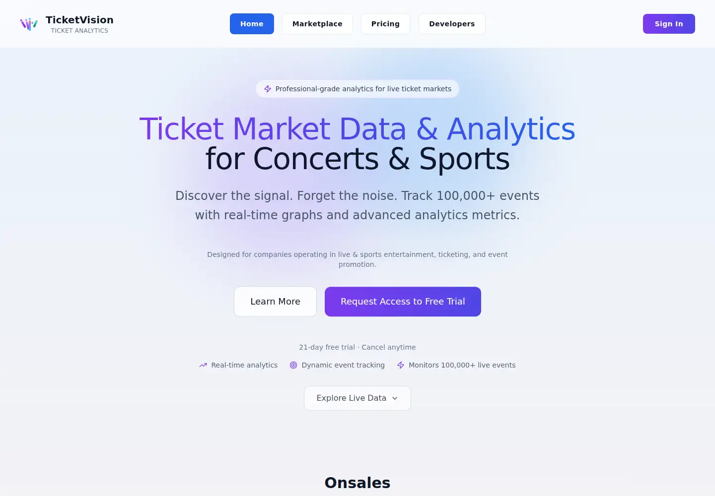 Screenshot of ticketvision.com