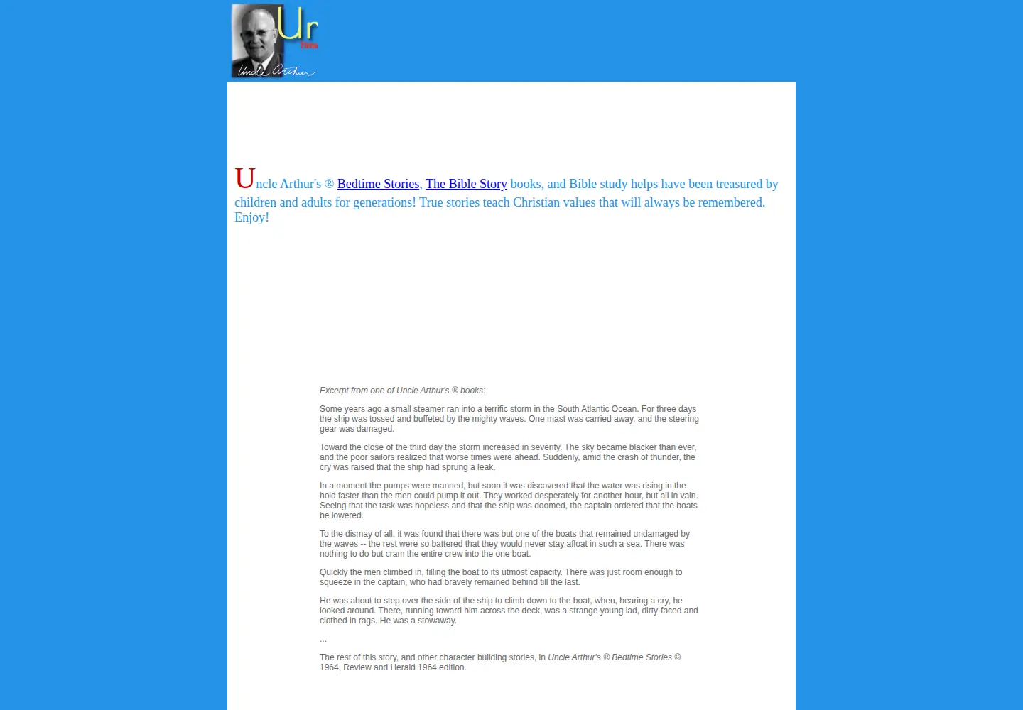 Screenshot of uncle-arthurs.com