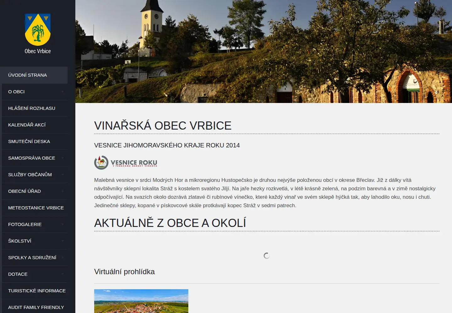 Screenshot of vrbice.cz