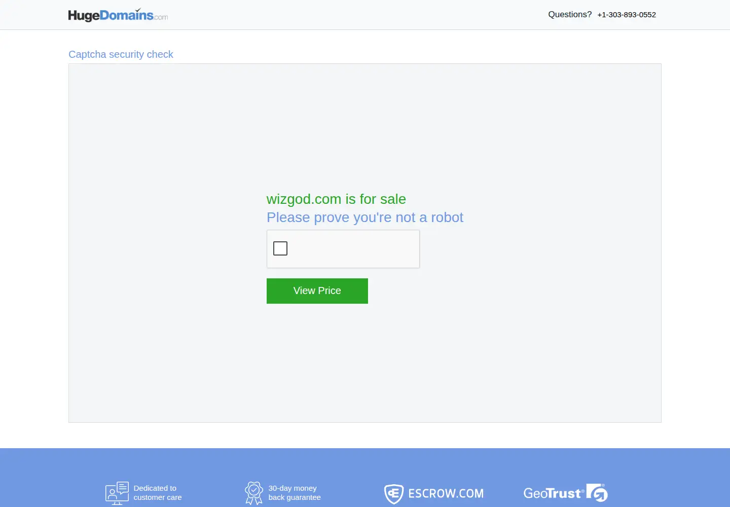 Captured homepage of wizgod.com in the current scan