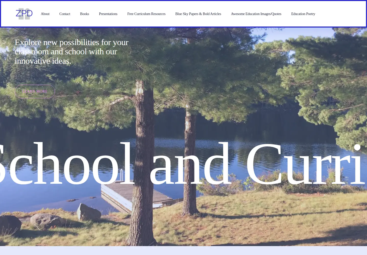Captured homepage of zpdschoolsandcurriculumdesign.com in the current scan
