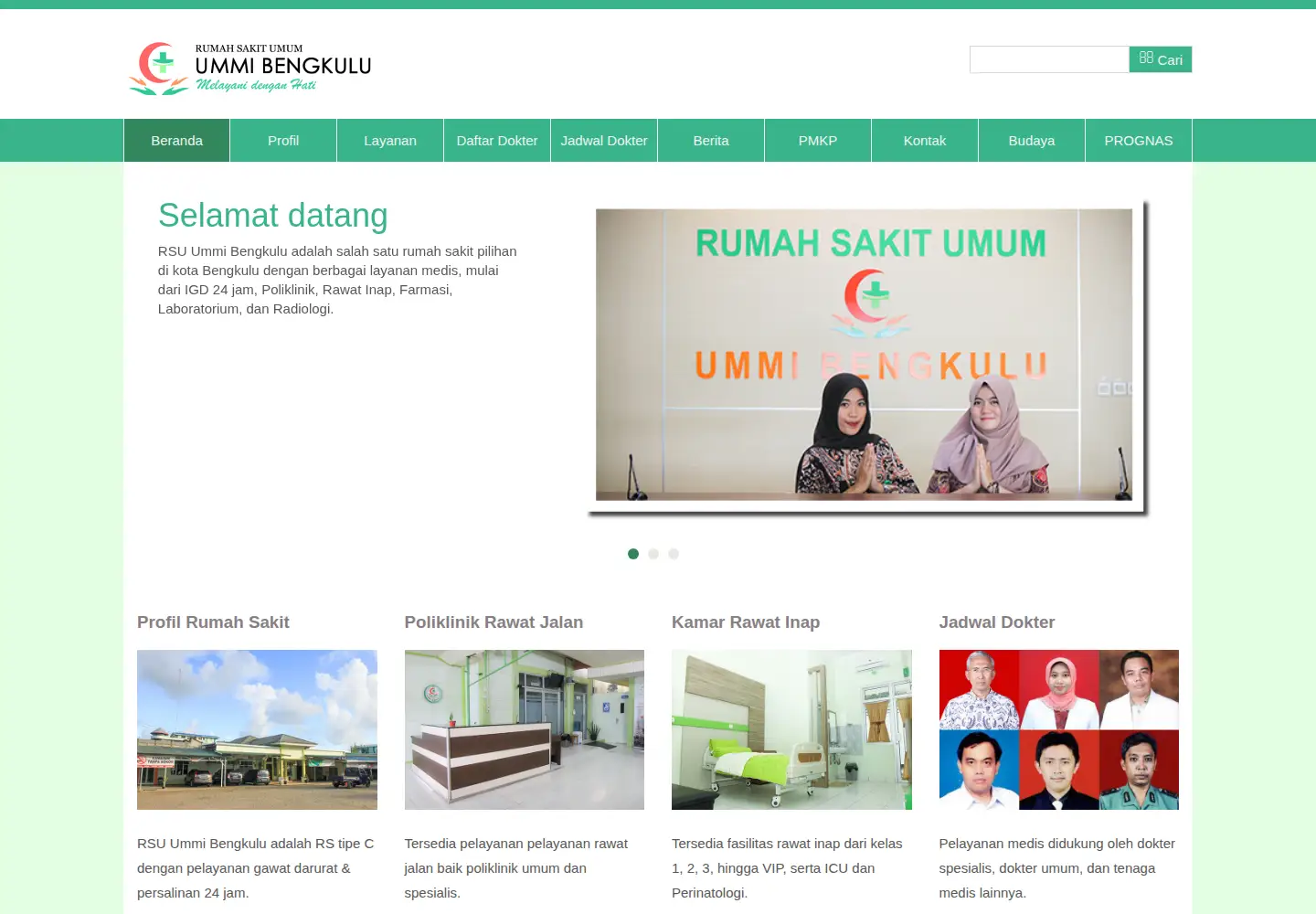 Captured homepage of rsu-ummibengkulu.co.id in the current scan