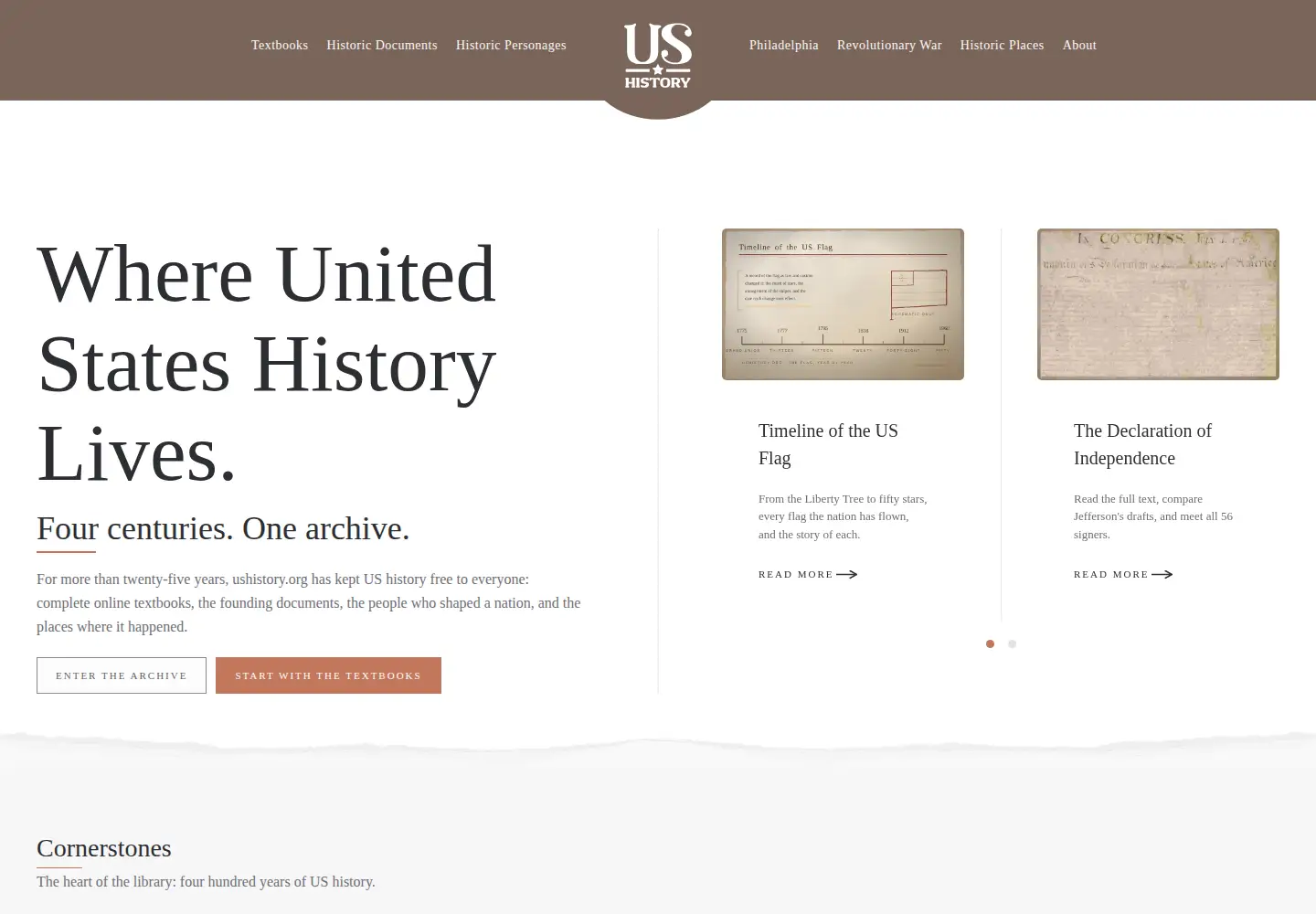 Screenshot of ushistory.org