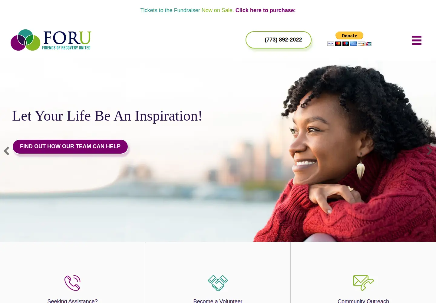 Captured homepage of friendsofrecovery.org in the current scan
