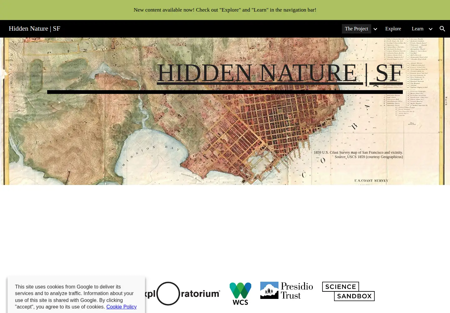 Captured homepage of hidden-nature.org in the current scan