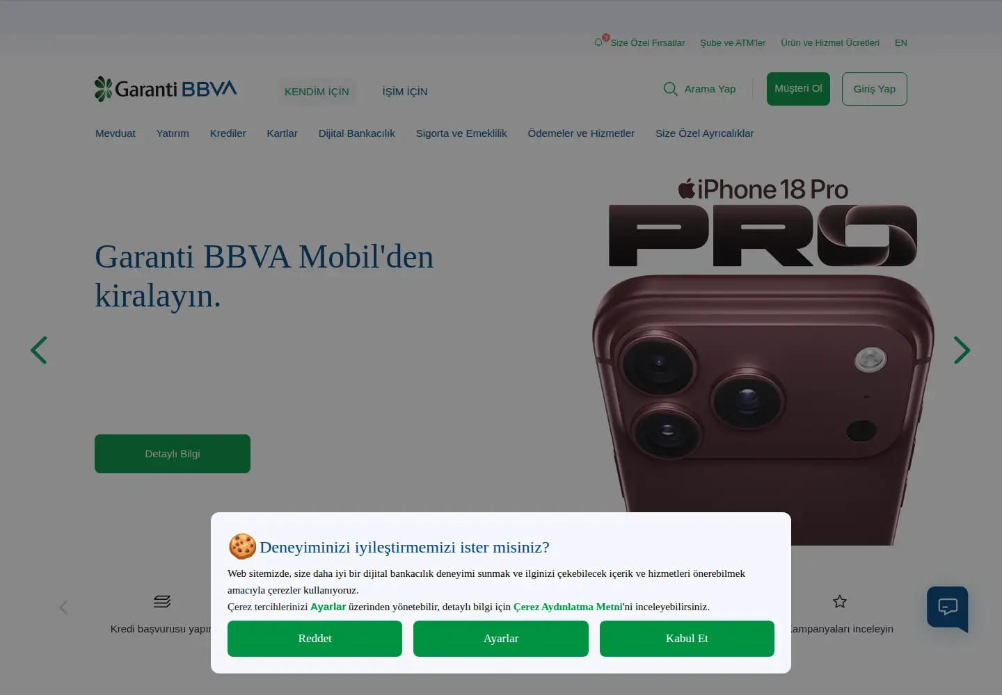 Screenshot of garantibbva.com.tr