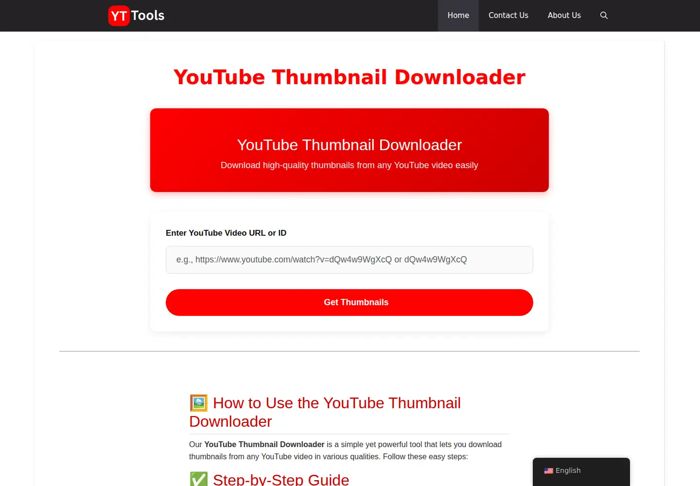 Screenshot of youtube-thumbnail-download.org