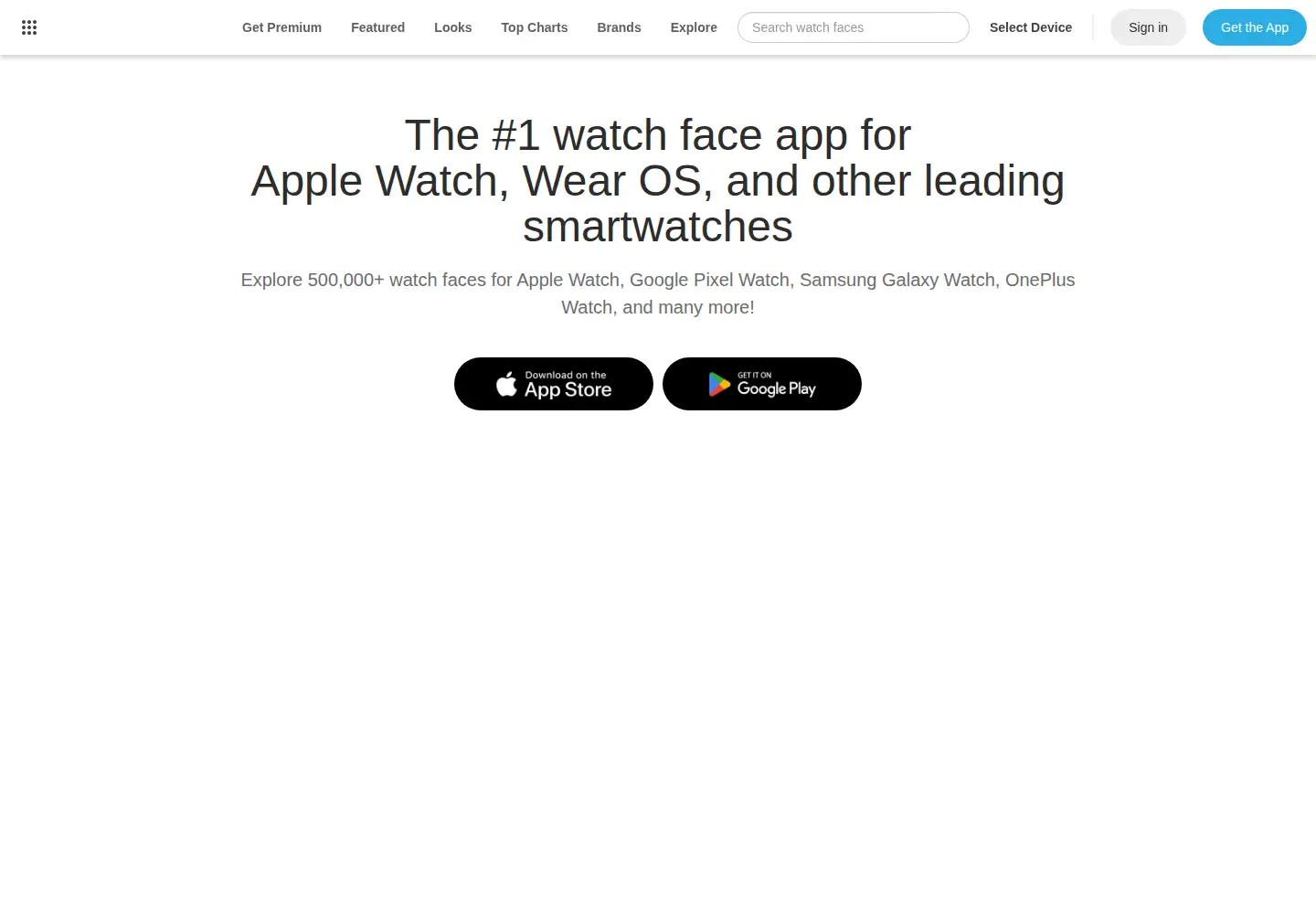 Screenshot of facer.io