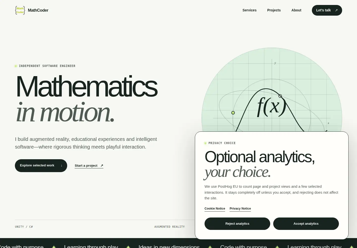 Captured homepage of mathcoder.com in the current scan
