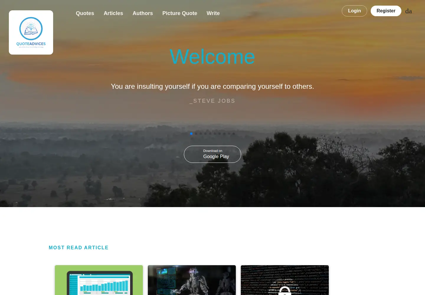 Screenshot of quoteadvices.com