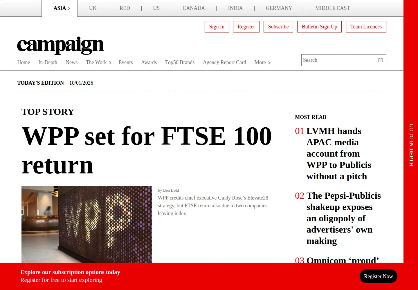 Screenshot of campaignasia.com