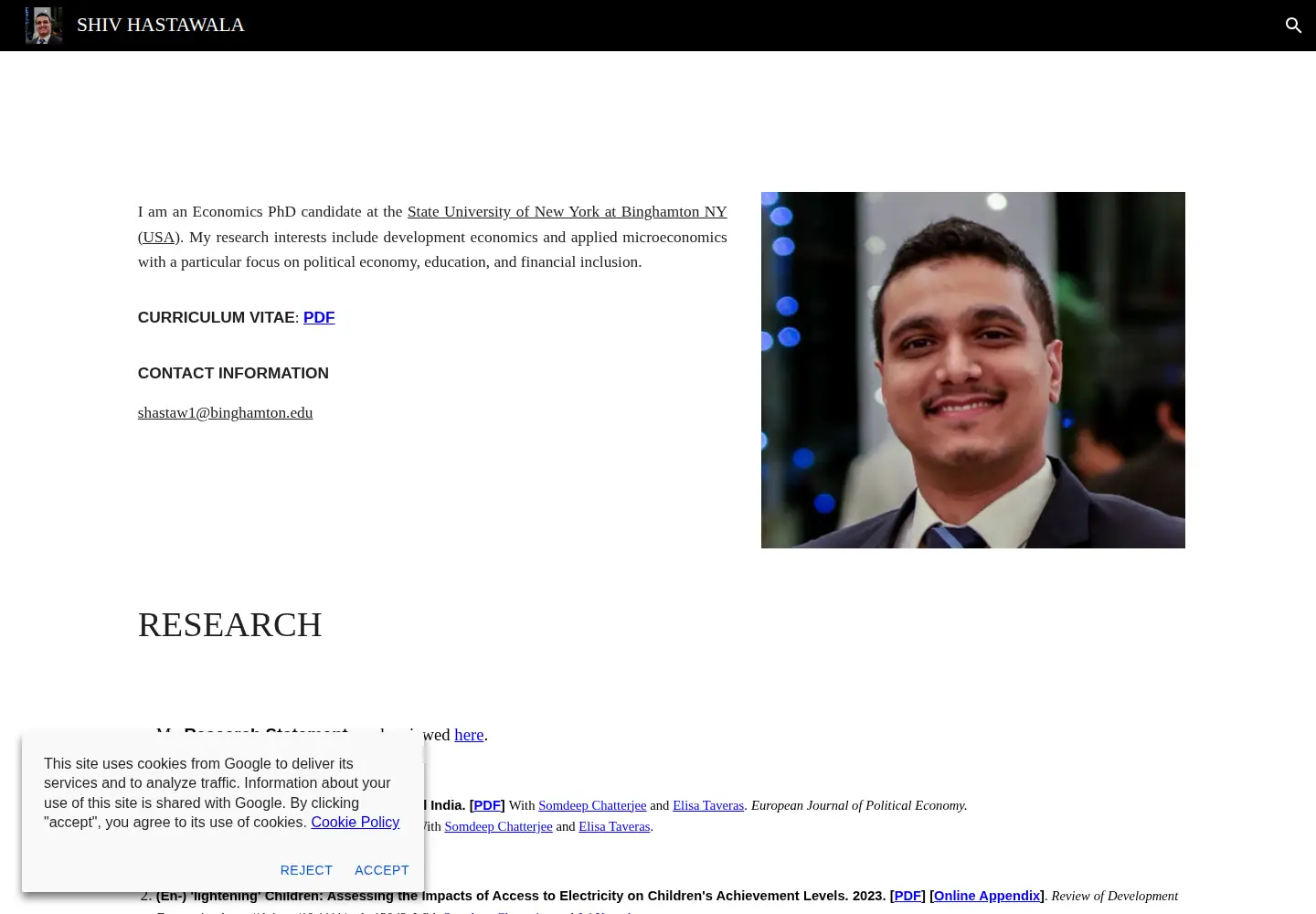 Captured homepage of shivhastawala.com in the current scan