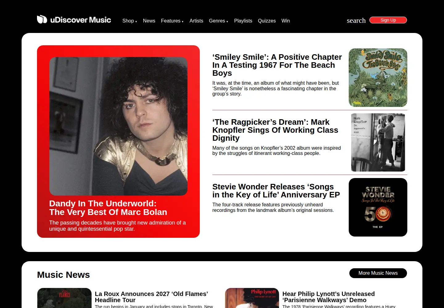 Screenshot of udiscovermusic.com