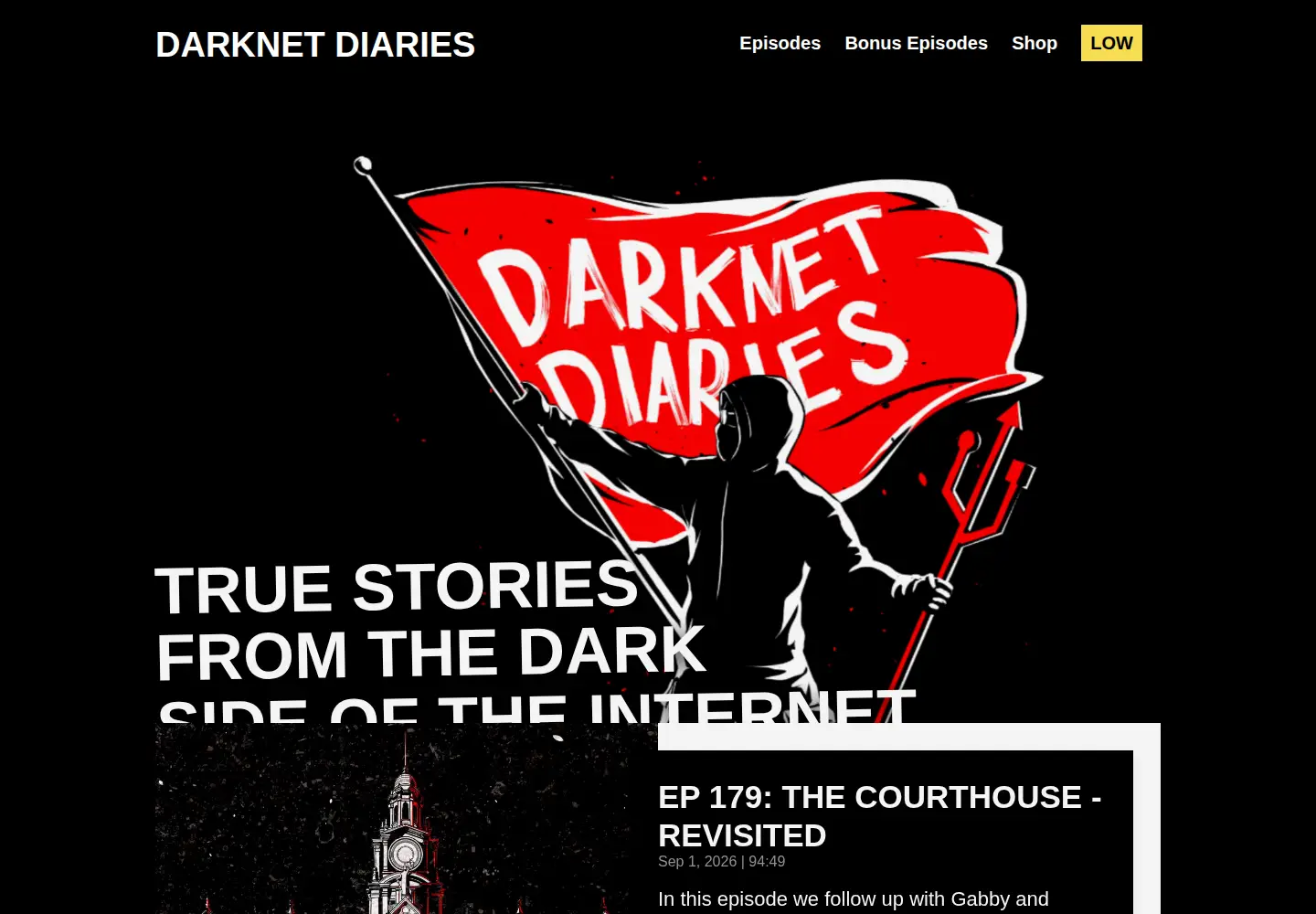 Screenshot of darknetdiaries.com