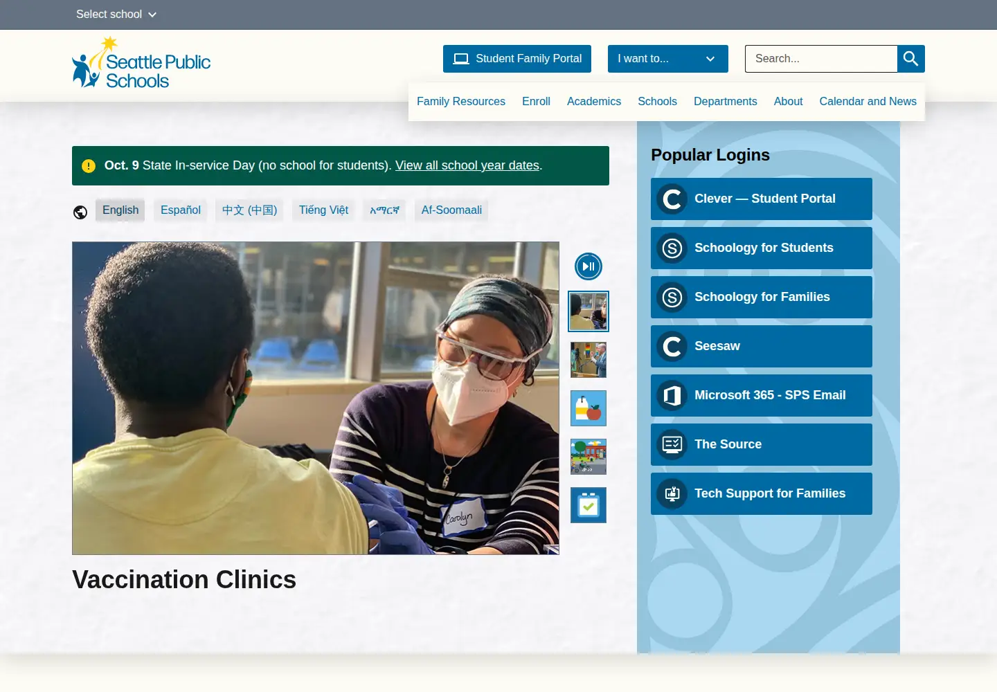 Screenshot of seattleschools.org