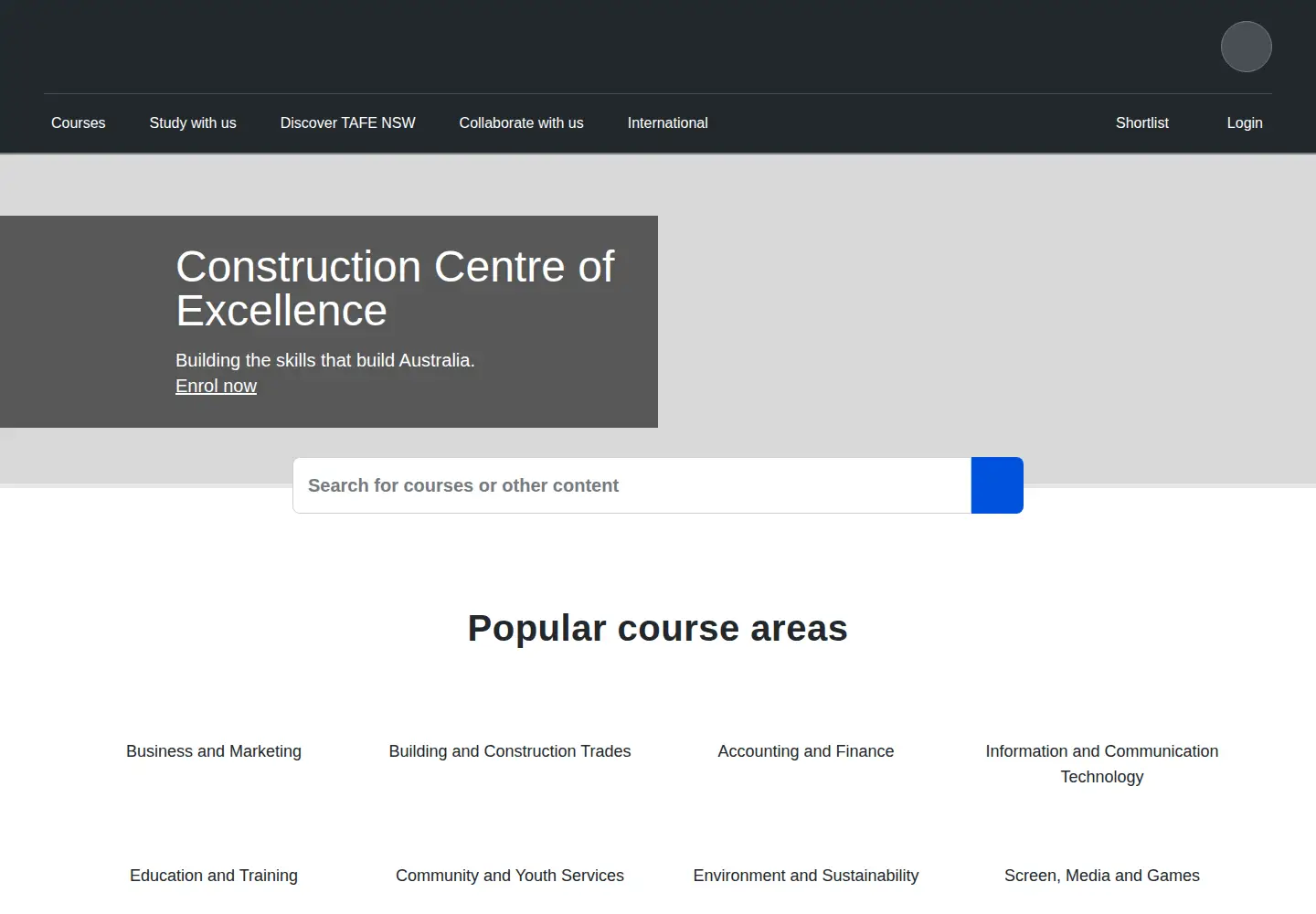 Screenshot of tafensw.edu.au