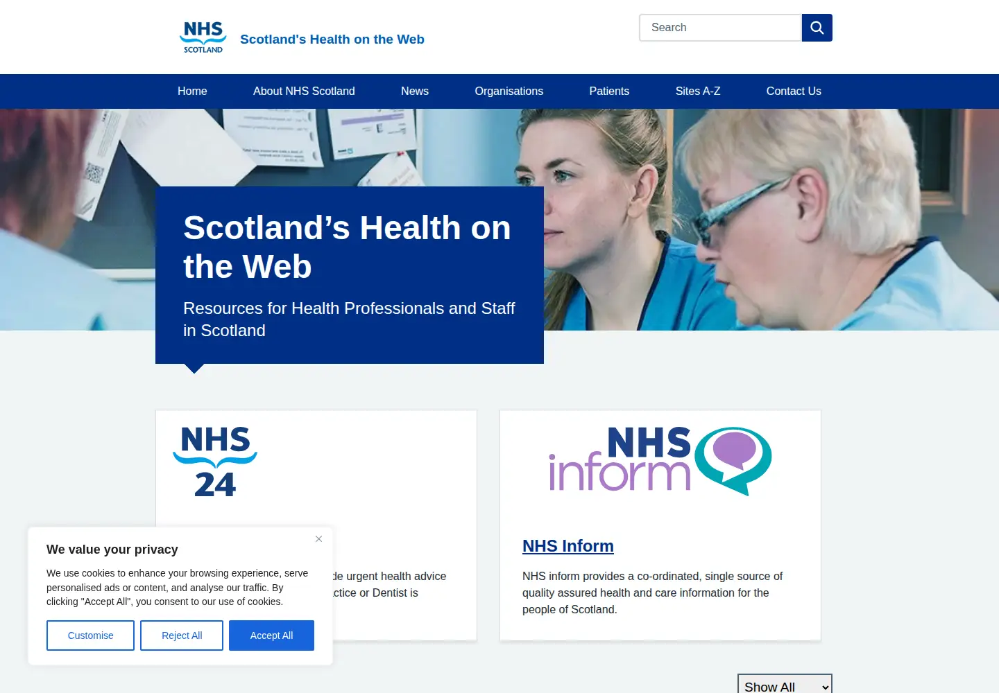 Screenshot of scot.nhs.uk