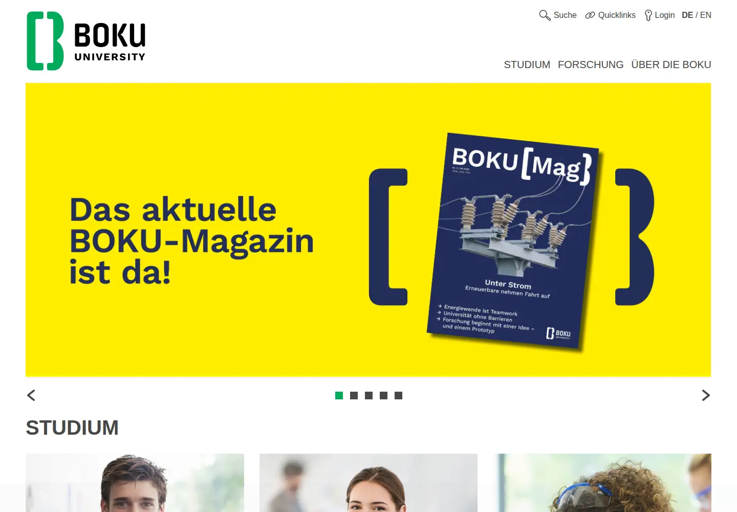 Screenshot of boku.ac.at