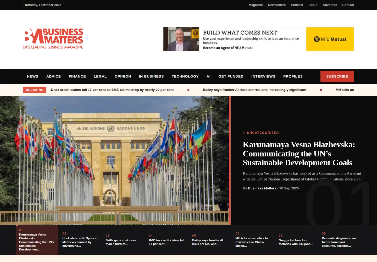Screenshot of bmmagazine.co.uk