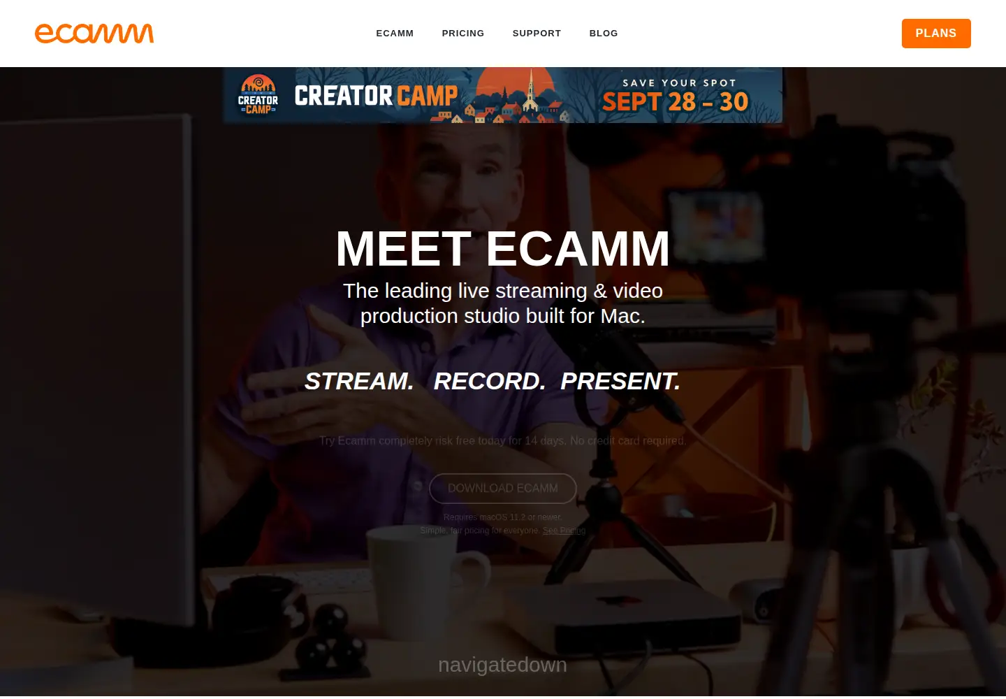 Screenshot of ecamm.com