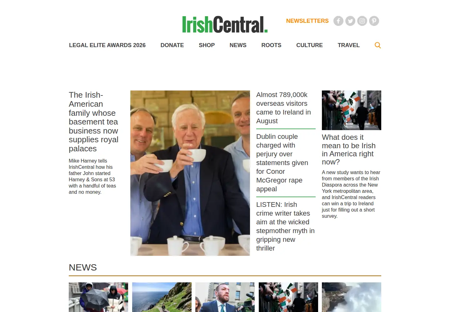 Screenshot of irishcentral.com