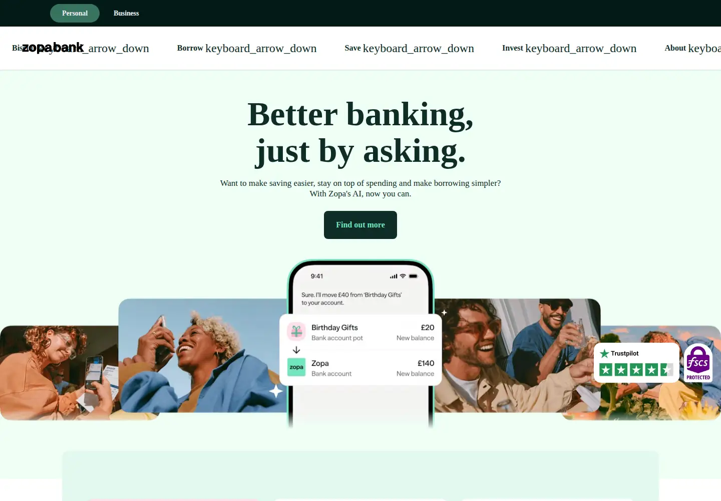 Screenshot of zopa.com