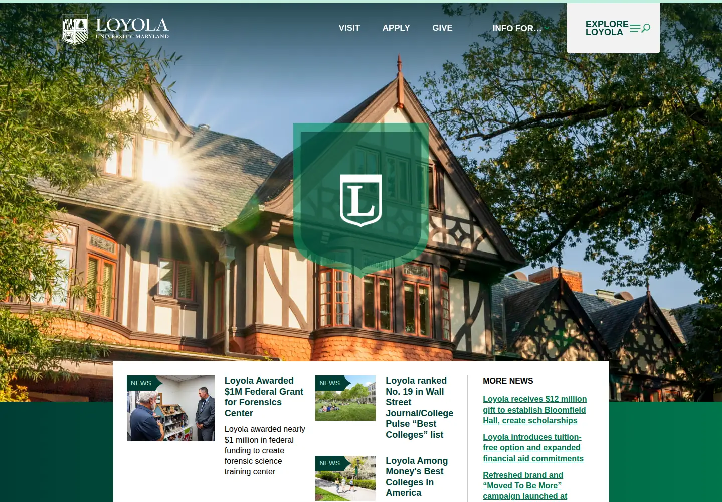 Screenshot of loyola.edu