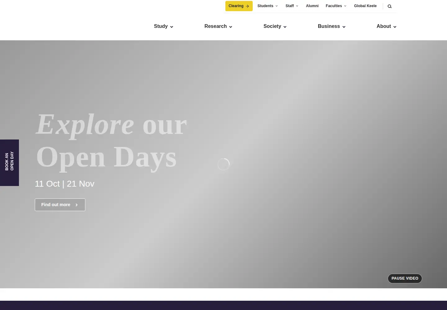Screenshot of keele.ac.uk