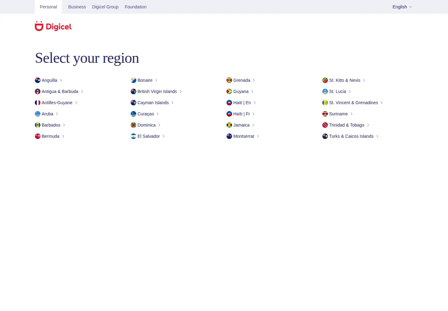 Screenshot of digicelgroup.com
