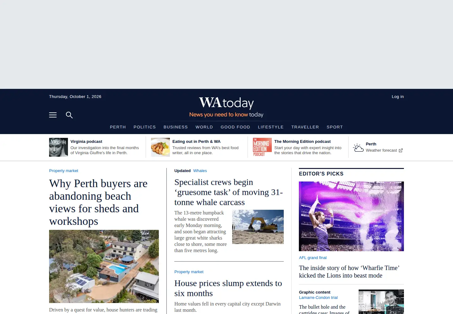Screenshot of watoday.com.au