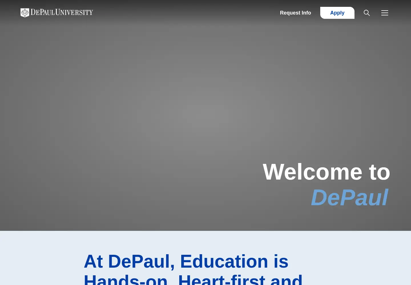 Screenshot of depaul.edu