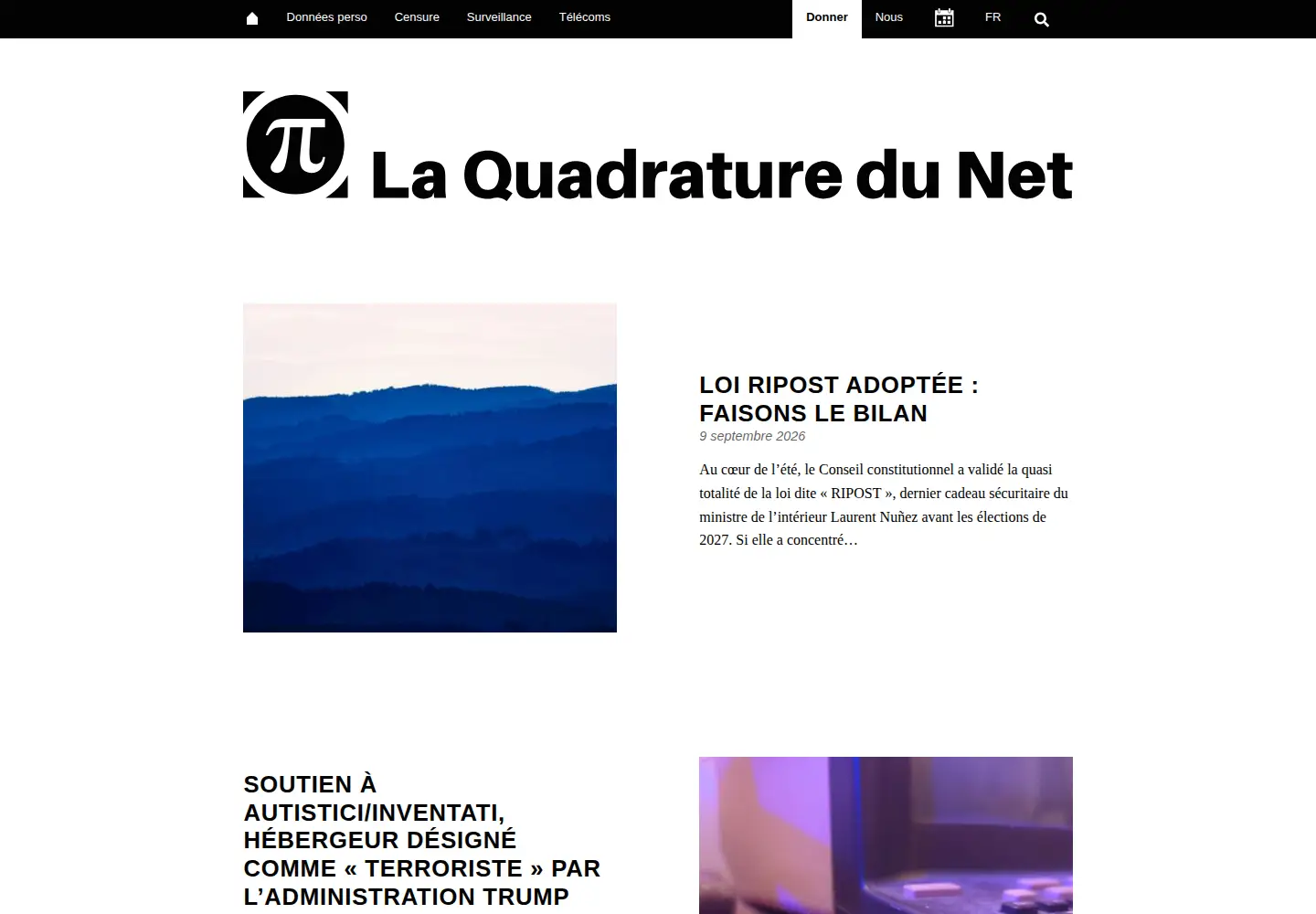 Screenshot of laquadrature.net