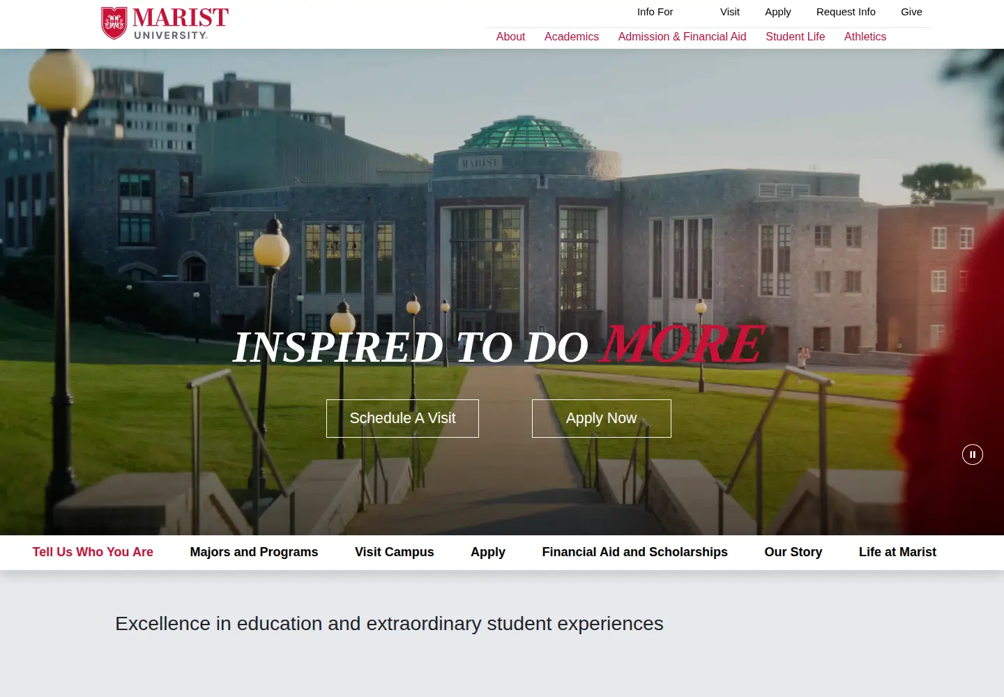 Screenshot of marist.edu