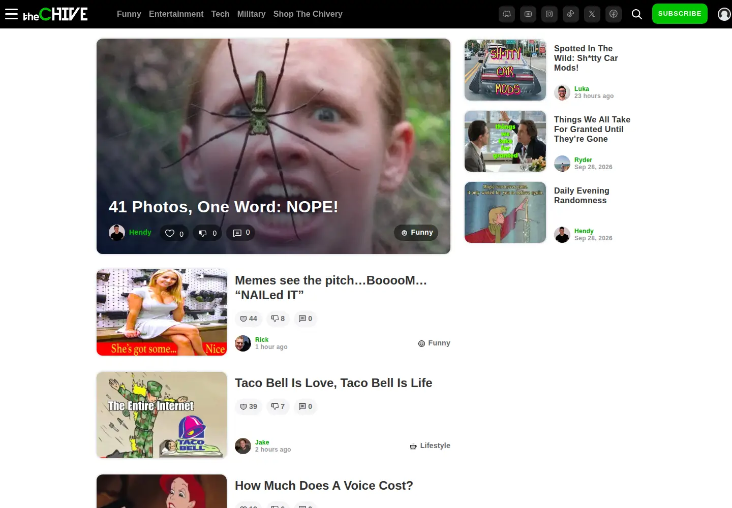 Screenshot of thechive.com