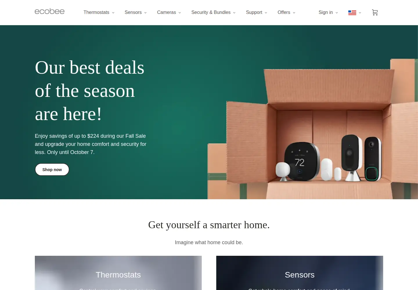 Screenshot of ecobee.com