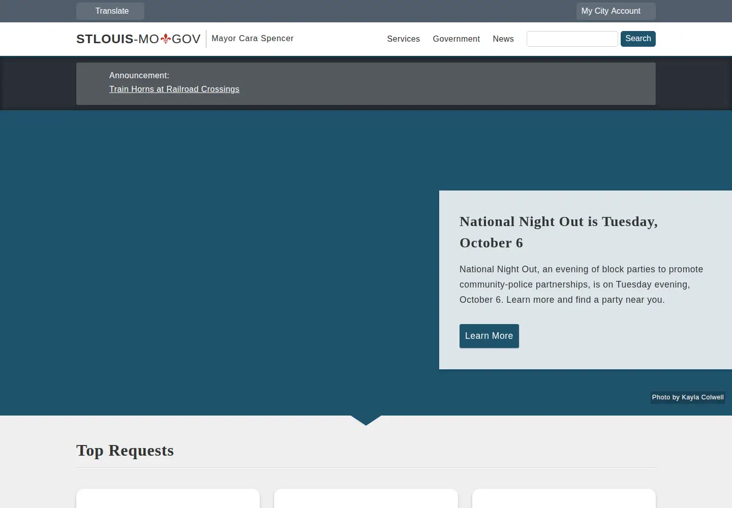 Screenshot of stlouis-mo.gov