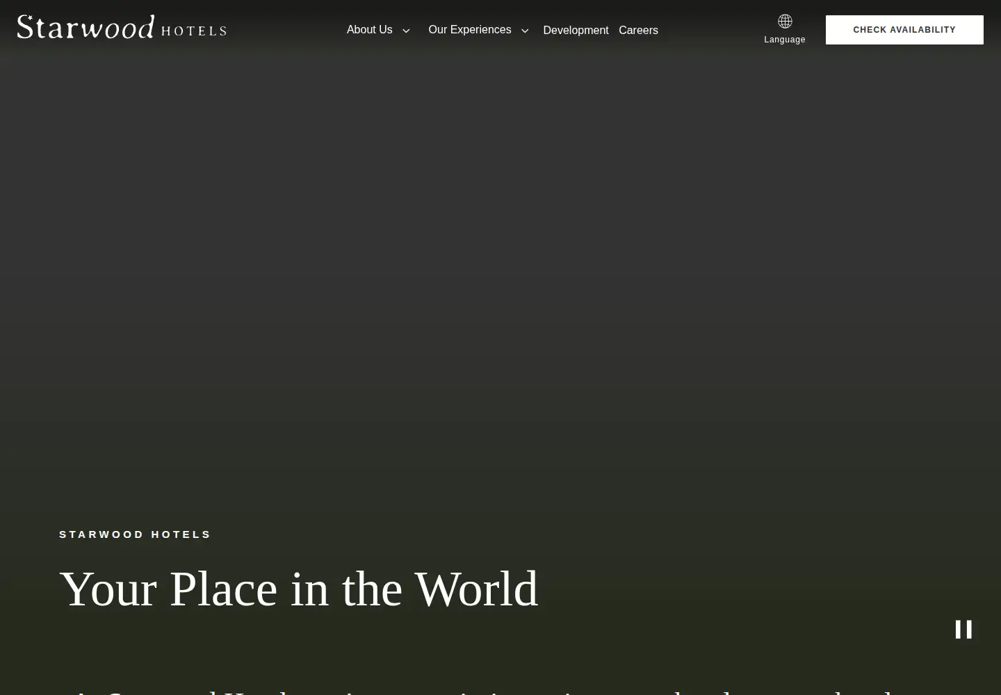 Screenshot of starwoodhotels.com